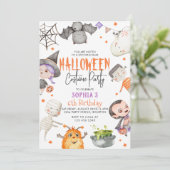 Monsters Halloween Kostuumfeest Verjaardag Kaart (Staand voorkant)