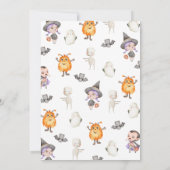 Monsters Halloween Kostuumfeest Verjaardag Kaart (Achterkant)