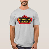 Monsters Horde Retro Pizza Plaats T-Shirt (Voorkant)