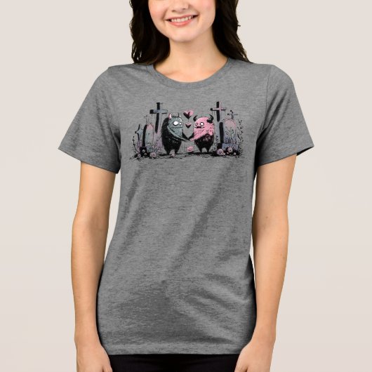 Monsters in de liefde Tri-Blend shirt (Voorkant)