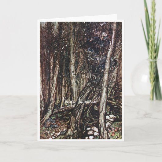  monsters in een boom Halloween Kaart (Voorkant)