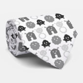 Monsters in een Stropdas met rijen - zwart en wit (Opgerold)