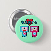 Monsters in liefde! ronde button 5,7 cm (Voorkant /achterkant)