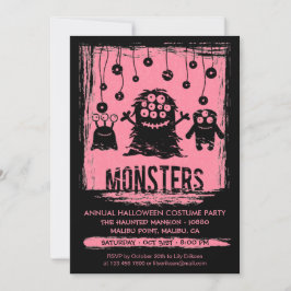 Monsters jaarlijkse Halloween kostuum party uitnod Kaart