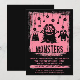 Monsters jaarlijkse Halloween kostuum party uitnod Kaart