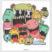 Monsters Jongens Schattige Scary Graf Street Vinyl Sticker (Vel)