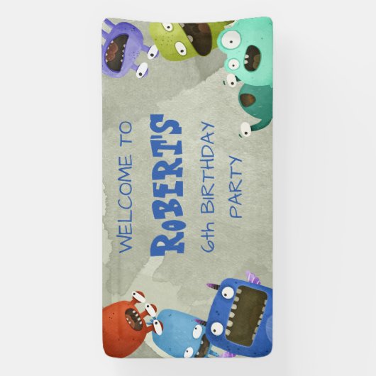 Monsters kinder welkom spandoek (Verticaal)