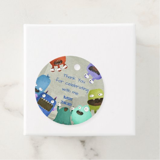 Monsters kinderen Birthday bedankt Bedankjes Labels (In situ)