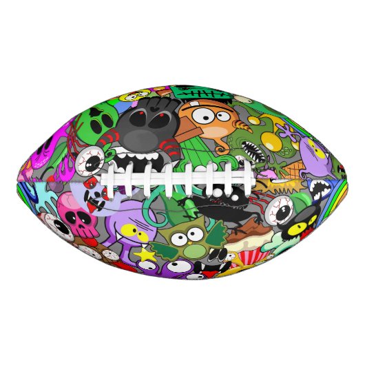 Monsters Leuke Karakters Halloween Patroon American Football (Voorkant)