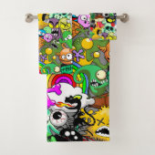 Monsters Leuke Karakters Halloween Patroon Bad Handdoek (Insitu)