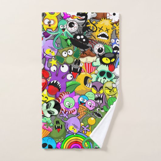 Monsters Leuke Karakters Halloween Patroon Bad Handdoek (Handdoek)
