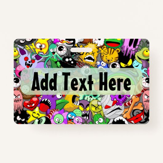 Monsters Leuke Karakters Halloween Patroon Badge (Voorkant)