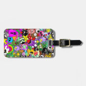 Monsters Leuke Karakters Halloween Patroon Bagagelabel (Voorkant horizontaal)