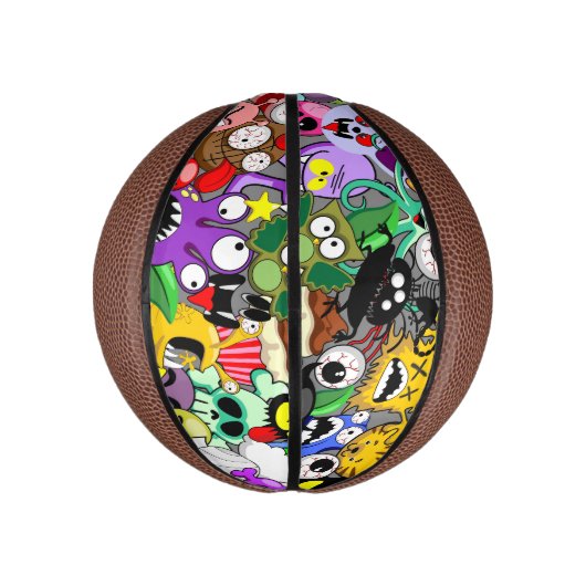 Monsters Leuke Karakters Halloween Patroon Basketbal (Verticaal)