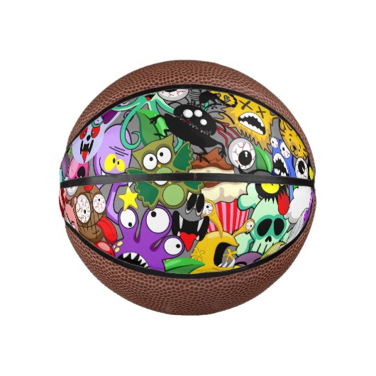 Monsters Leuke Karakters Halloween Patroon Basketbal (Voorkant)