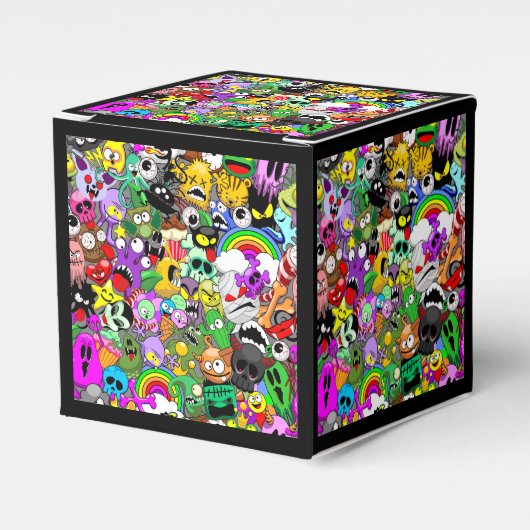 Monsters Leuke Karakters Halloween Patroon Bedankdoosjes (Voorkant Zijde)