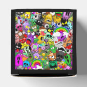 Monsters Leuke Karakters Halloween Patroon Bedankdoosjes (Bovenkant)