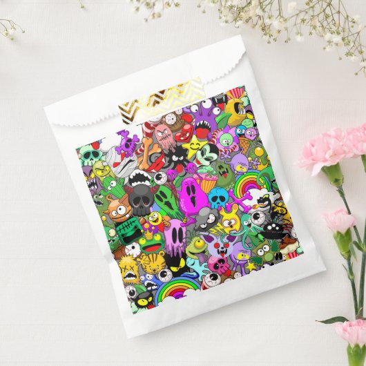 Monsters Leuke Karakters Halloween Patroon Bedankzakje (Gezegeld)