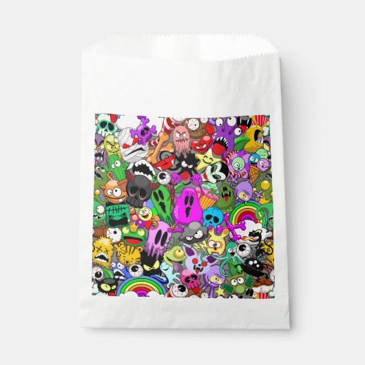 Monsters Leuke Karakters Halloween Patroon Bedankzakje (Voorkant)