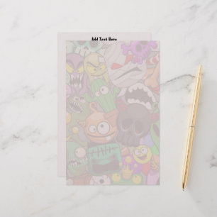 Monsters Leuke Karakters Halloween Patroon Briefpapier
