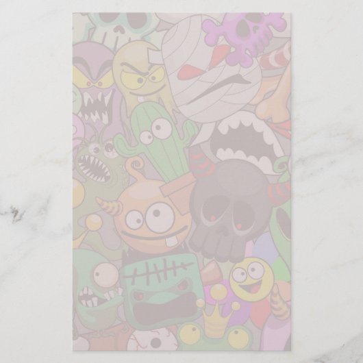 Monsters Leuke Karakters Halloween Patroon Briefpapier (Voorkant)