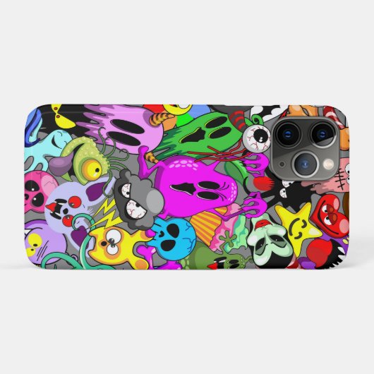 Monsters Leuke Karakters Halloween Patroon Case-Mate iPhone Case (Achterkant (horizontaal))