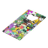 Monsters Leuke Karakters Halloween Patroon Creditkaart Flessenopener (Voorkant Gekanteld)