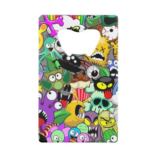 Monsters Leuke Karakters Halloween Patroon Creditkaart Flessenopener (Achterkant)
