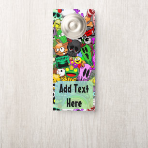 Monsters Leuke Karakters Halloween Patroon Deurhanger