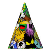 Monsters Leuke Karakters Halloween Patroon Feesthoedjes (Rechts)