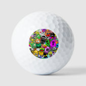 Monsters Leuke Karakters Halloween Patroon Golfballen (Voorkant)