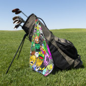 Monsters Leuke Karakters Halloween Patroon Golfhanddoek (Groen)