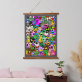 Monsters Leuke Karakters Halloween Patroon Hangend Wandkleed (Slaapkamer)