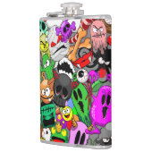 Monsters Leuke Karakters Halloween Patroon Heupfles (Links)