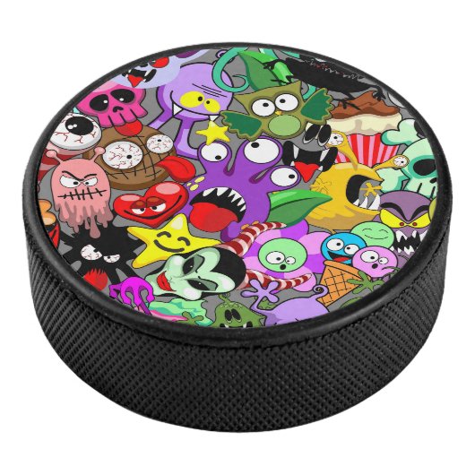 Monsters Leuke Karakters Halloween Patroon Hockey Puck (3/4)