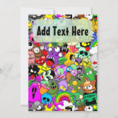 Monsters Leuke Karakters Halloween Patroon Kaart (Voorkant)