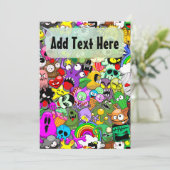 Monsters Leuke Karakters Halloween Patroon Kaart (Staand voorkant)