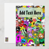 Monsters Leuke Karakters Halloween Patroon Kaart (Voorkant / Achterkant)