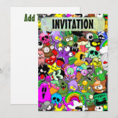 Monsters Leuke Karakters Halloween Patroon Kaart (Voorkant / Achterkant)