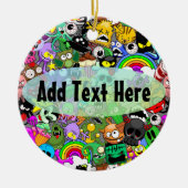 Monsters Leuke Karakters Halloween Patroon Keramisch Ornament (Voorkant)