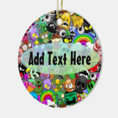 Monsters Leuke Karakters Halloween Patroon Keramisch Ornament (Links)