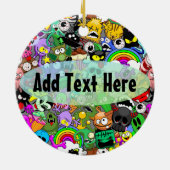 Monsters Leuke Karakters Halloween Patroon Keramisch Ornament (Achterkant)