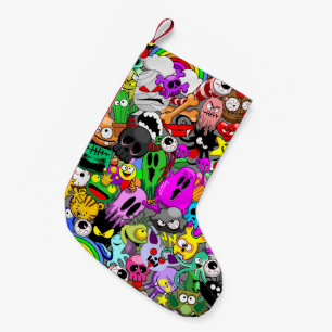 Monsters Leuke Karakters Halloween Patroon Kleine Kerstsok