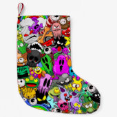 Monsters Leuke Karakters Halloween Patroon Kleine Kerstsok (Voorkant)