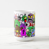 Monsters Leuke Karakters Halloween Patroon Koffiemok (Center)