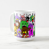 Monsters Leuke Karakters Halloween Patroon Koffiemok (Voorkant links)