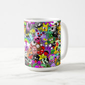 Monsters Leuke Karakters Halloween Patroon Koffiemok (Voorkant rechts)