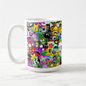 Monsters Leuke Karakters Halloween Patroon Koffiemok (Links)