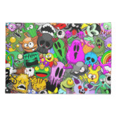 Monsters Leuke Karakters Halloween Patroon Kussensloop (Achterkant)