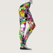Monsters Leuke Karakters Halloween Patroon Leggings (Rechts)